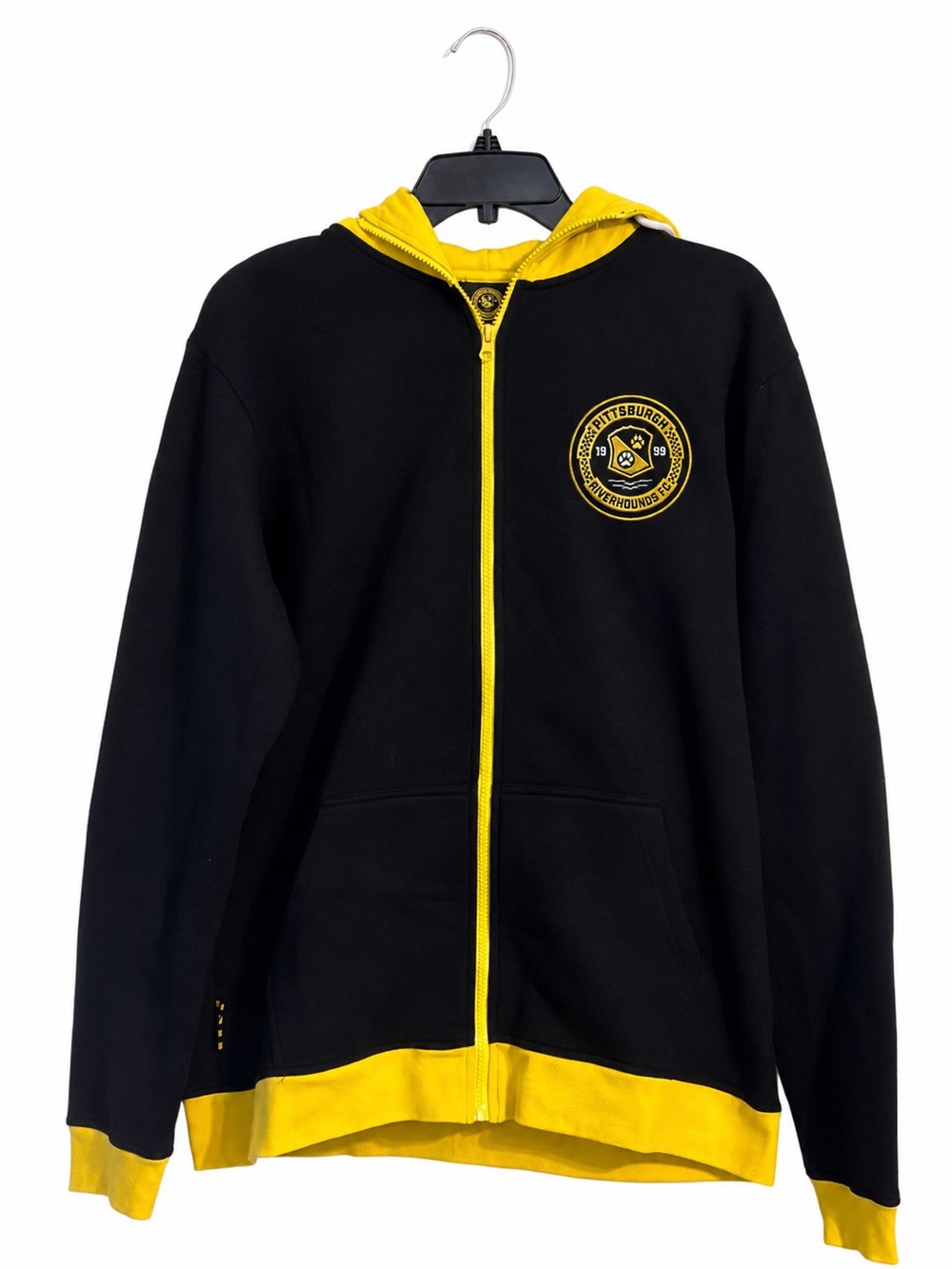 Pittsburgh Riverhounds SC Hoodie Large NWT Black Gold Soccer Pullover